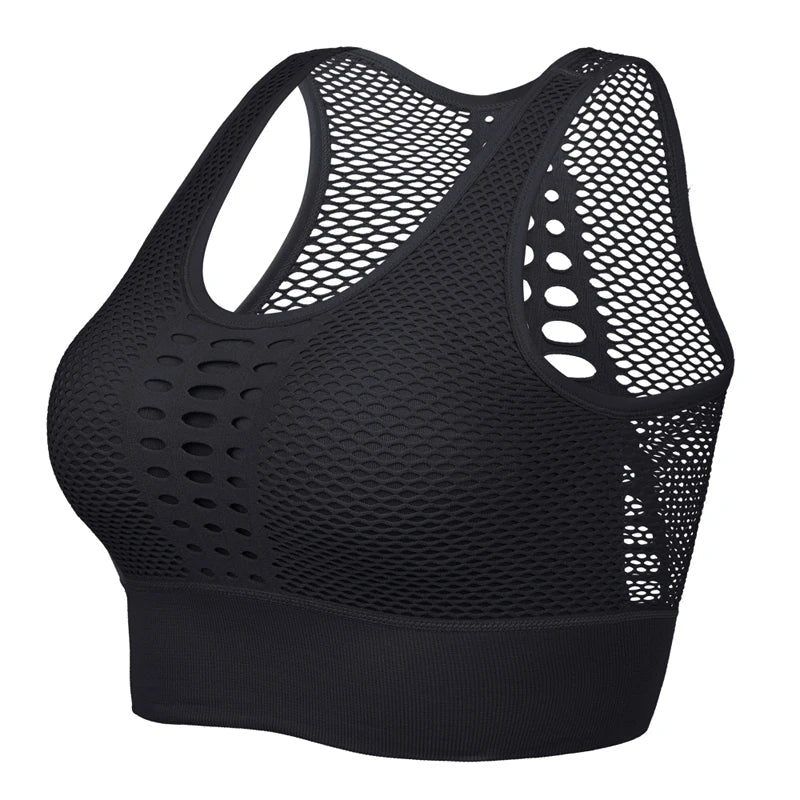 Breathable Mesh Active Push Up Sports Bra Top - WellnessWays Fitness and Wellbeing