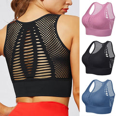 Breathable Mesh Active Push Up Sports Bra Top - WellnessWays Fitness and Wellbeing