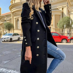 Turndown Collar Wool Coat