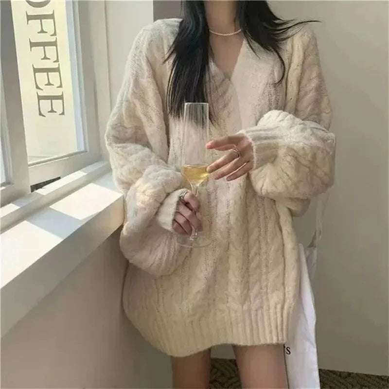 Cozy V-Neck Oversized Sweater