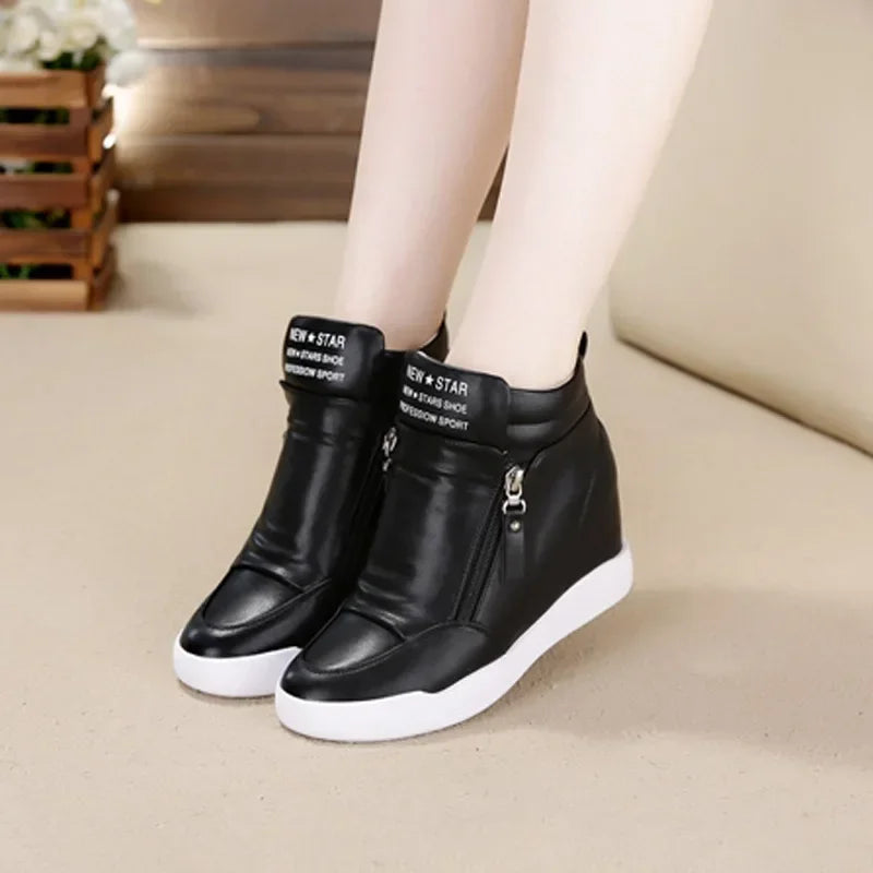 High Top Hidden Heel Sneakers