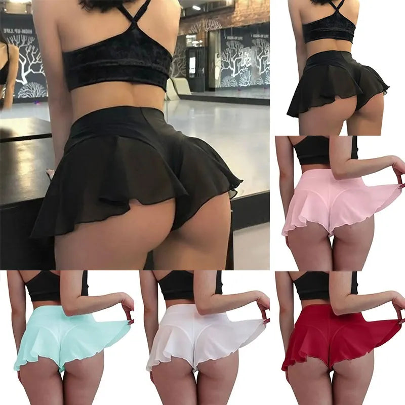 High Waist Ruffled Fitness Shorts