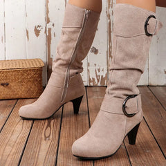 Elegant Western Mid-Calf Boots