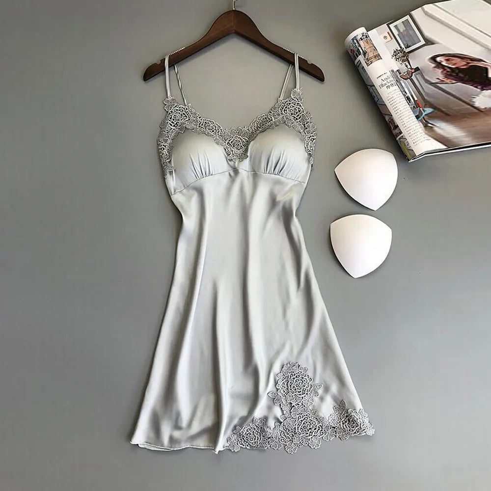 Ice Silk Lace Nightwear Set