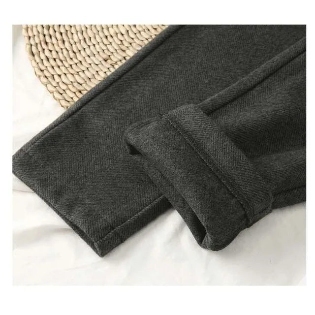 Women's High Waist Woolen Pants