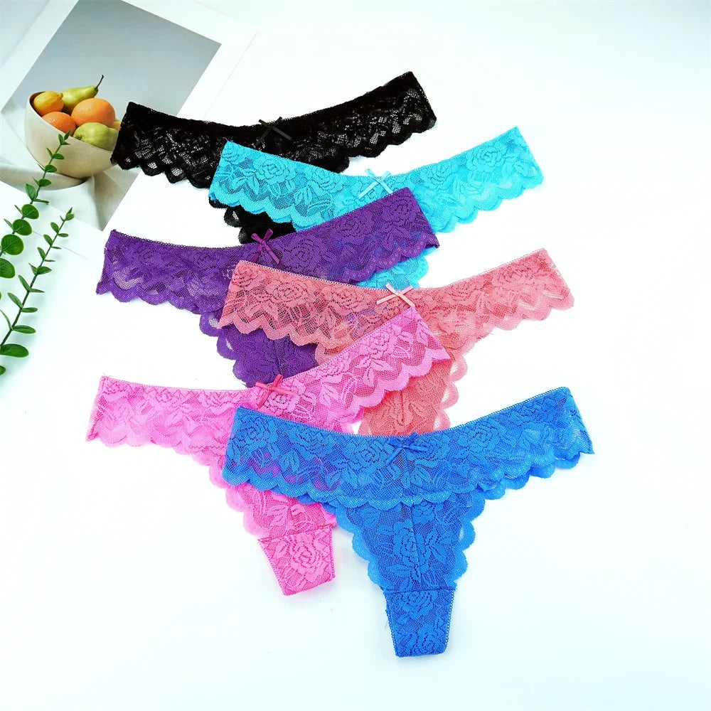 Delicate Lace Allure Thongs