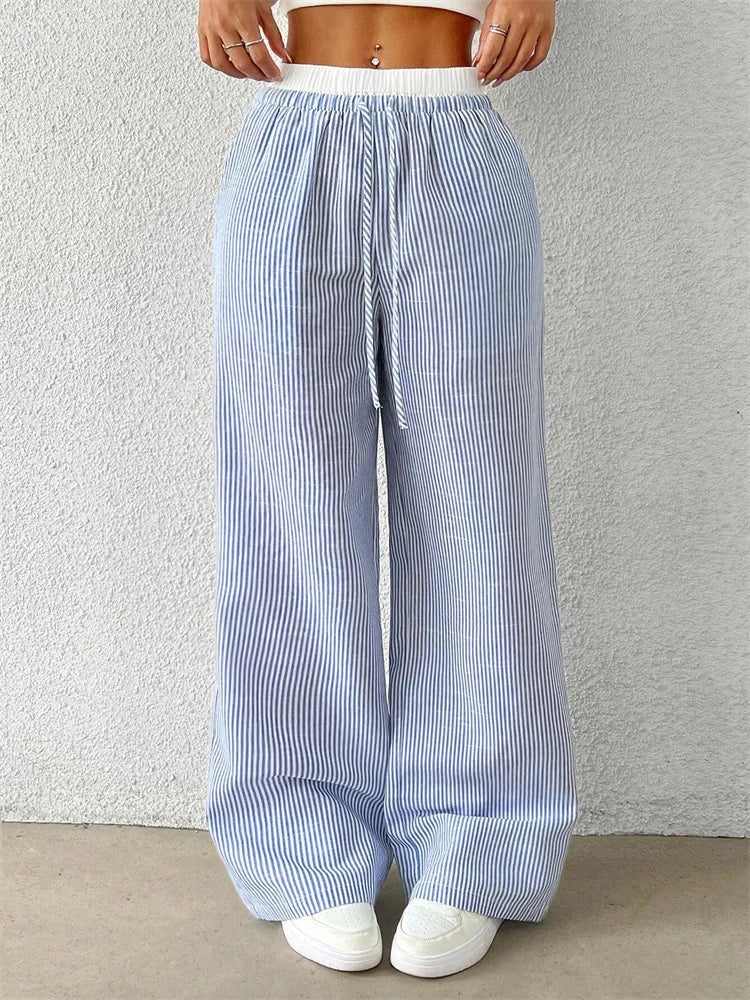 Stylish Striped Wide-Leg Pants