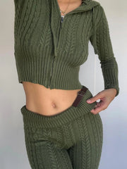 Cozy Knit Hoodie Set