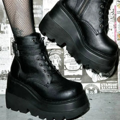 Punk Gothic High Heel Motorcycle Boots