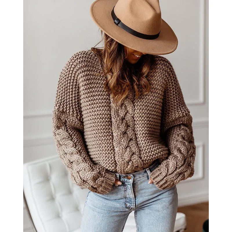 Chic Winter Loose V-Neck Pullover