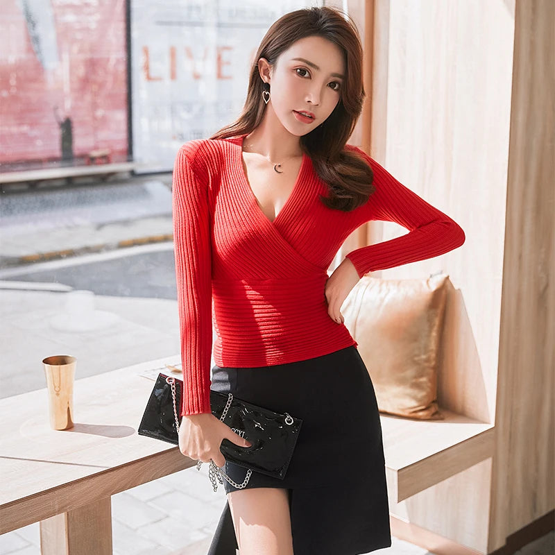 Chic V-Neck Women’s Sweater