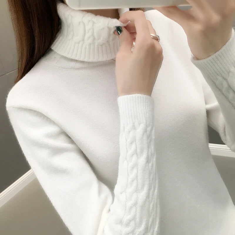 Cozy Khaki Turtleneck Sweater