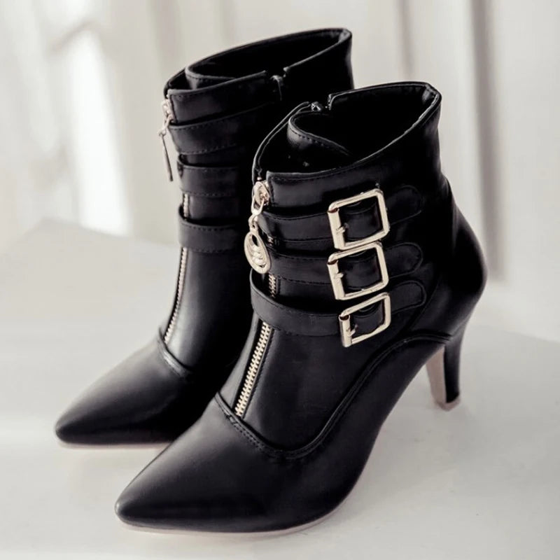 Chic Buckle Ankle Boots for Women