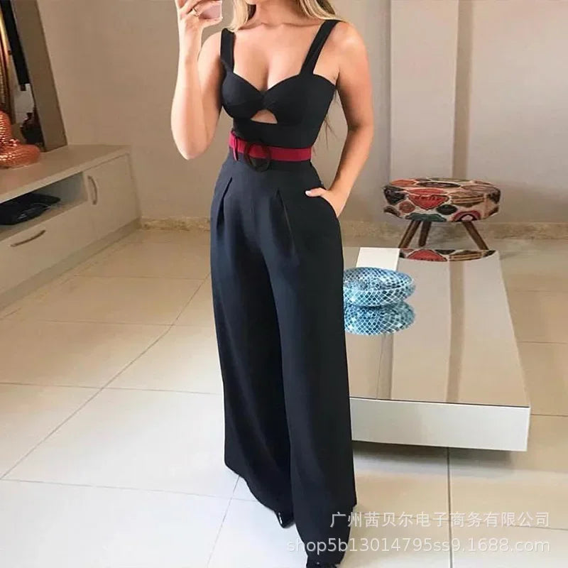 Chic V-Neck Hollow Strap Romper