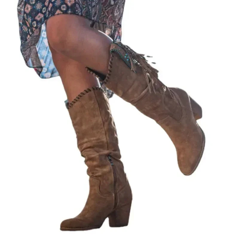 Retro Western High Boots