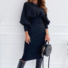 Lantern Sleeve Office Dress