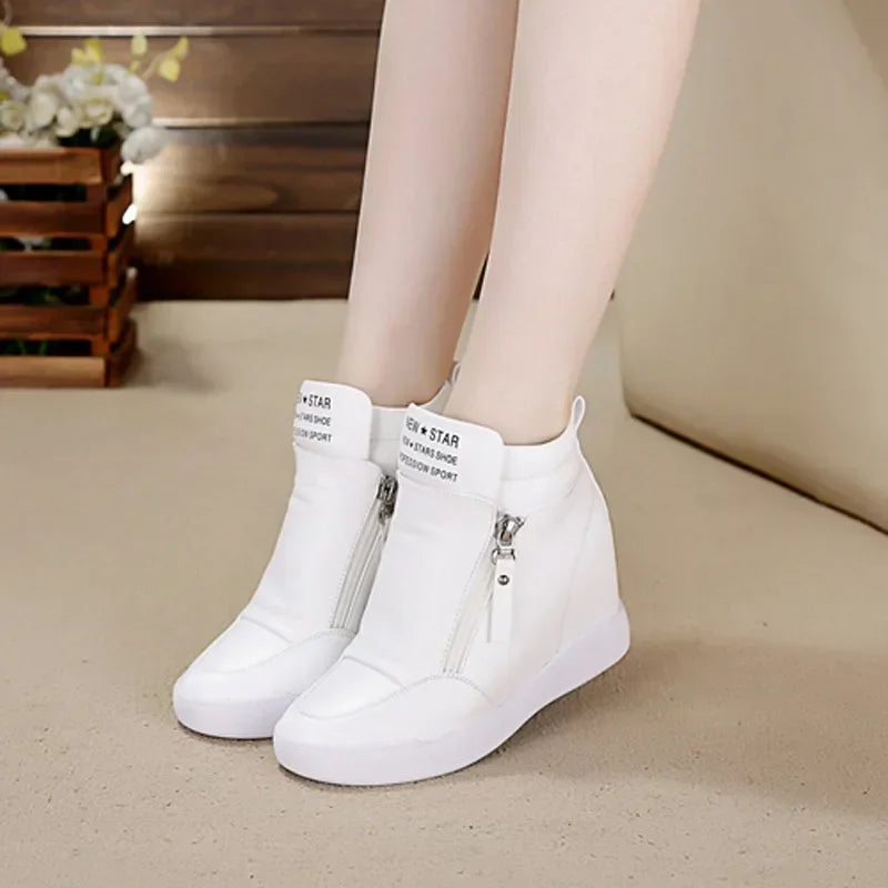 High Top Hidden Heel Sneakers