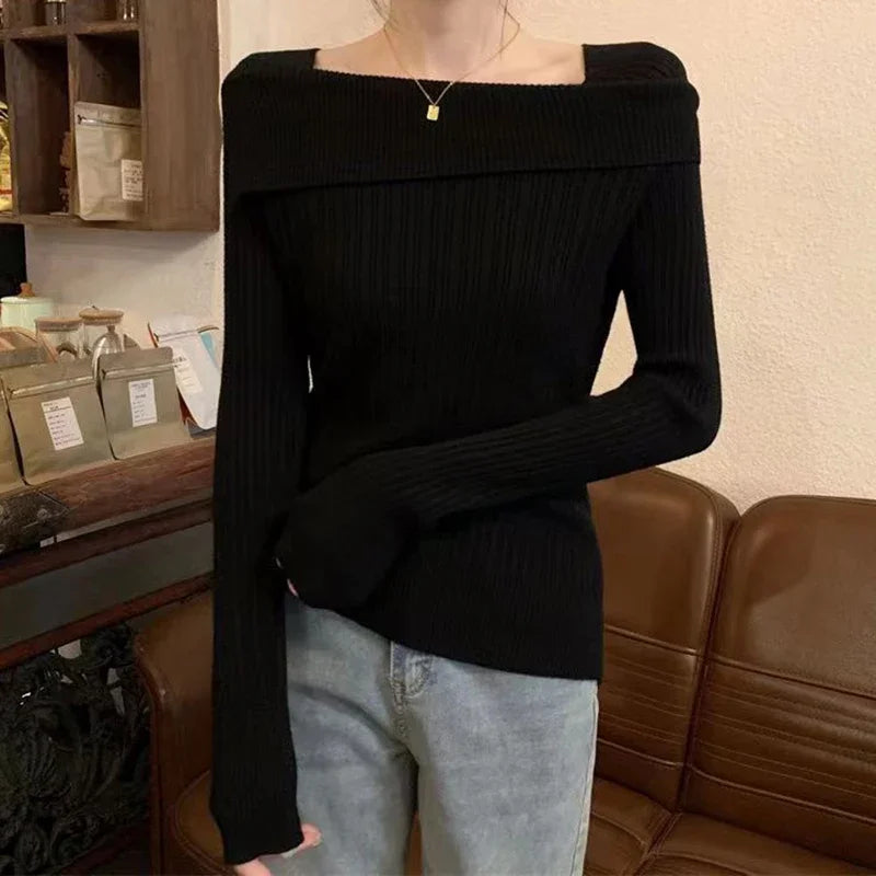 Cozy Off-Shoulder Knit Sweater