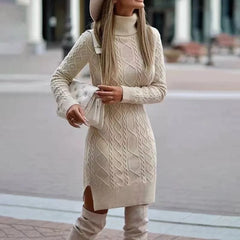 Elegant Wrap Knitted Sweater Dress