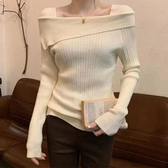 Cozy Off-Shoulder Knit Sweater