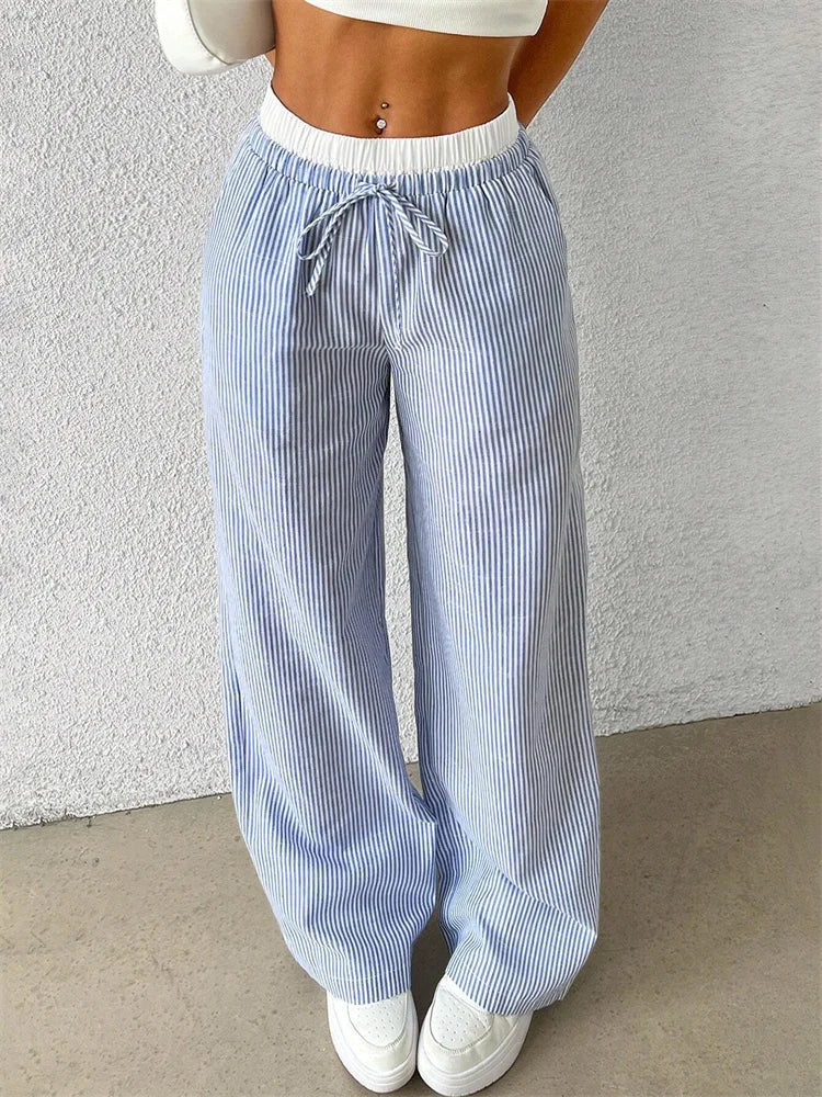 Stylish Striped Wide-Leg Pants