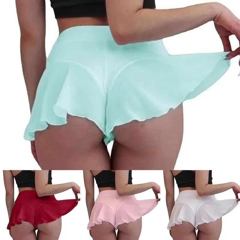 High Waist Ruffled Fitness Shorts