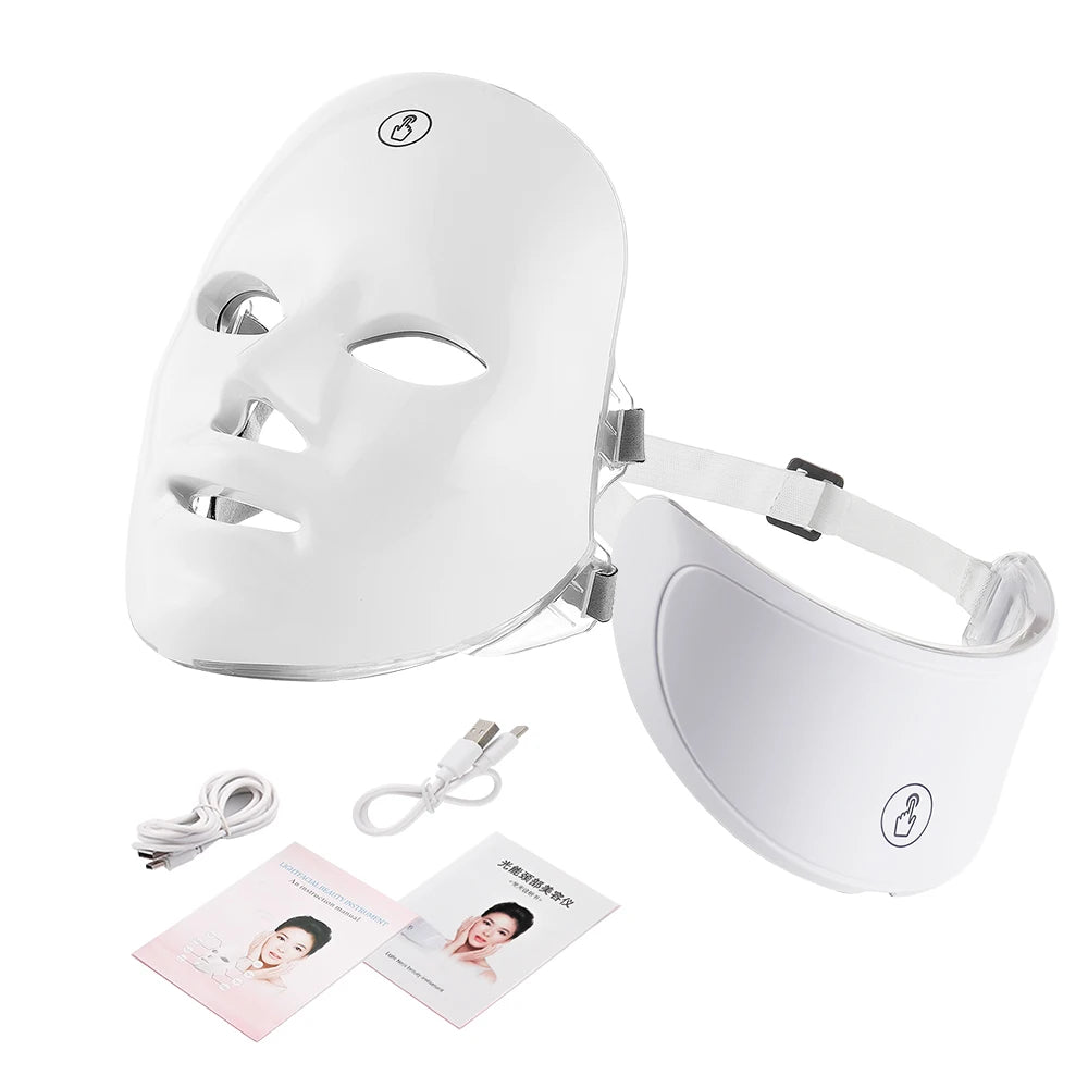 Home Facial Neck LED Photon Skin Rejuvenation Therapy Masks