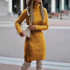 Elegant Wrap Knitted Sweater Dress