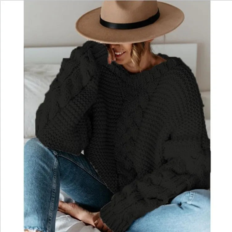 Chic Winter Loose V-Neck Pullover