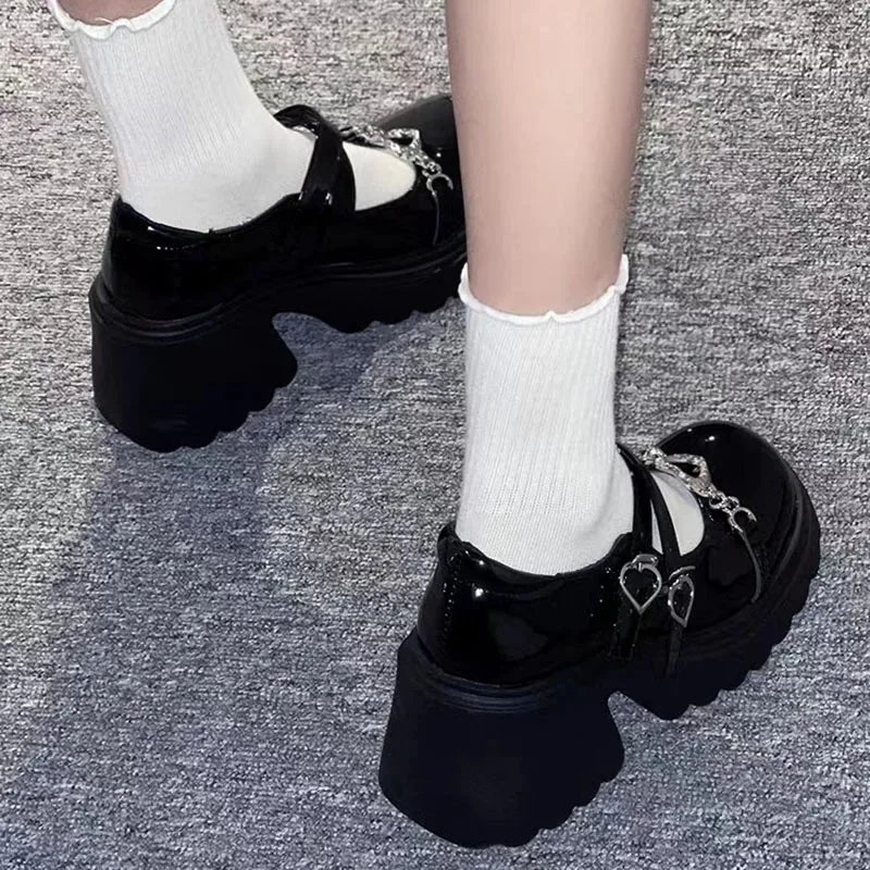 Lolita Heart Buckle Shoes