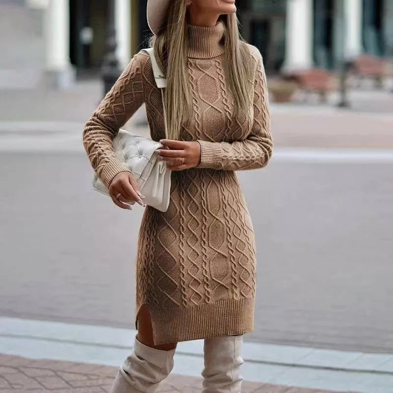 Elegant Wrap Knitted Sweater Dress