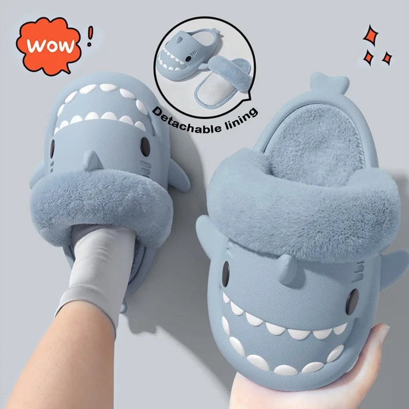 Plush Shark Slippers