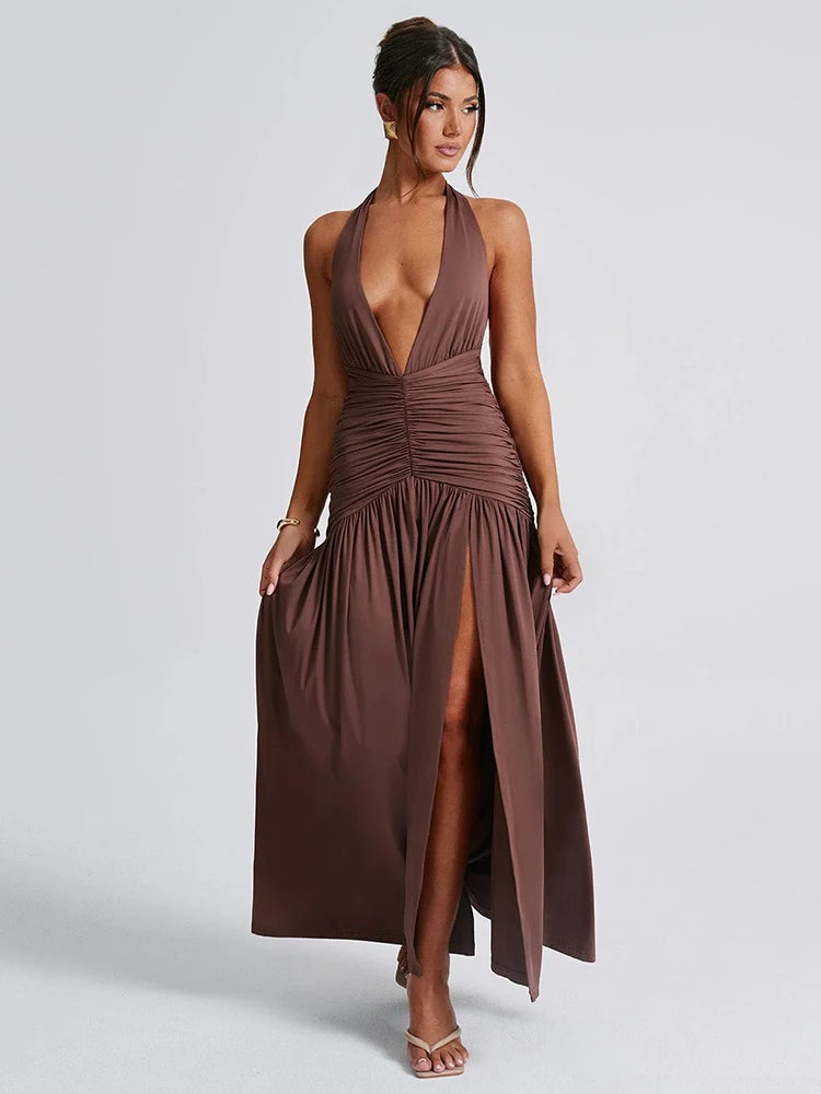 Elegant V-Neck Maxi Dress