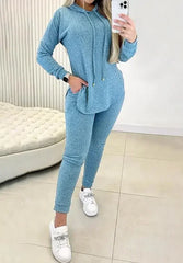 Chic Autumn Hooded Casual Set