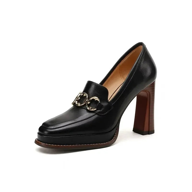 Luxury Chunky Heels Loafers