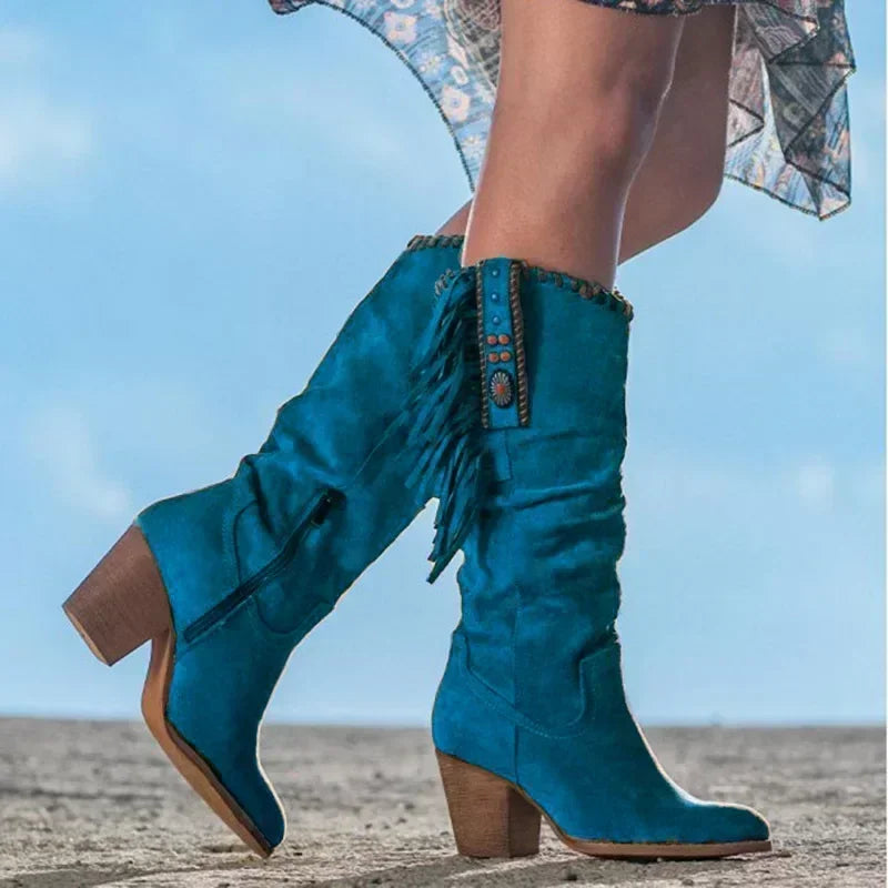 Retro Western High Boots