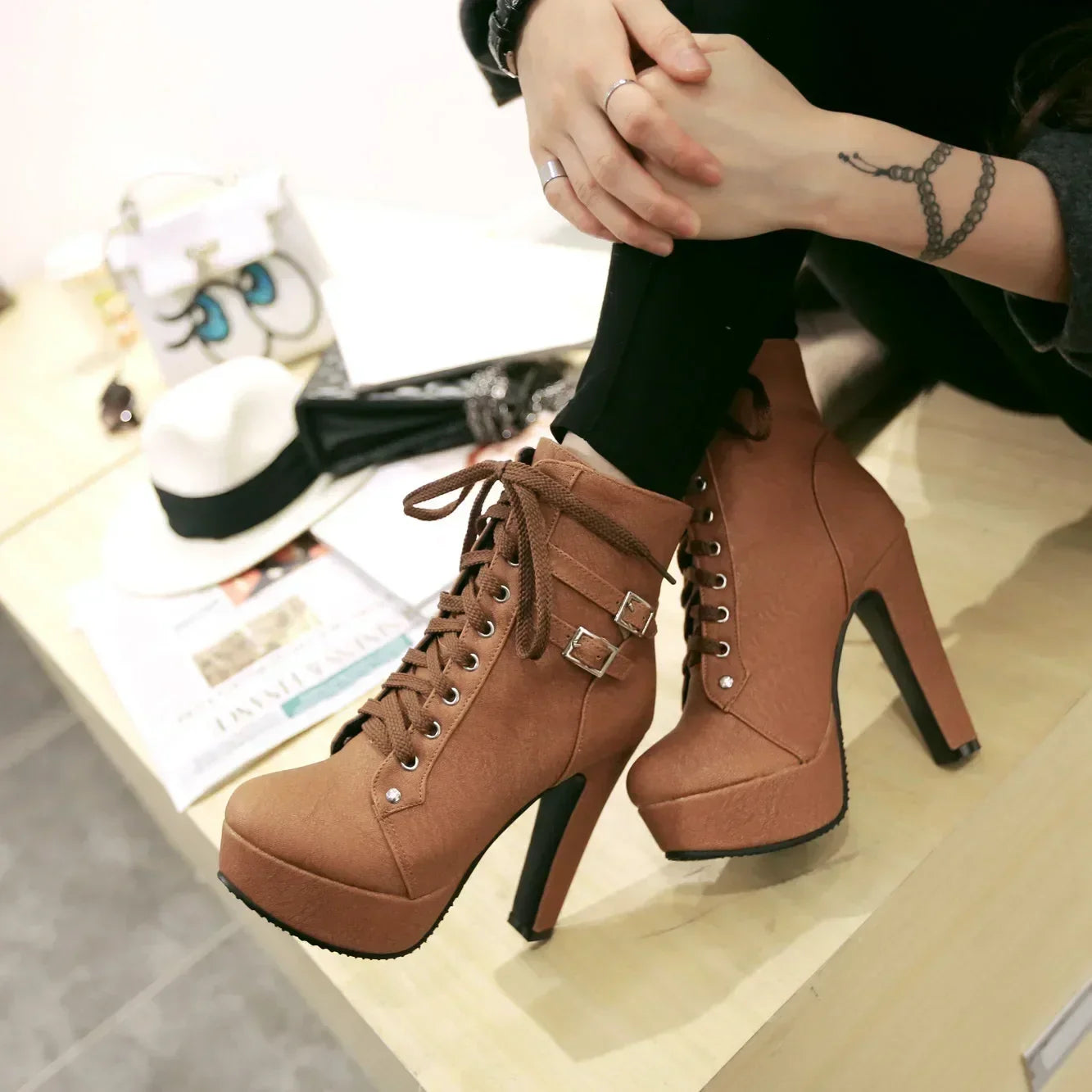 Comfort Sole Lace-Up Boots