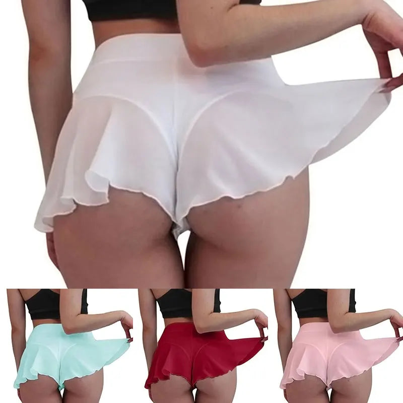 High Waist Ruffled Fitness Shorts