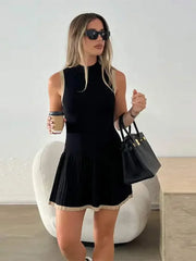 Chic Color Block Knitted Dress