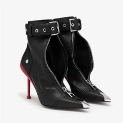 Belt-buckle High Heel Boots