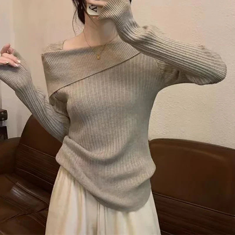 Cozy Off-Shoulder Knit Sweater