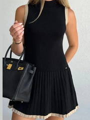 Chic Color Block Knitted Dress