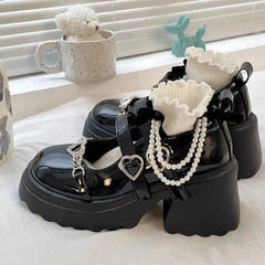 Lolita Heart Buckle Shoes