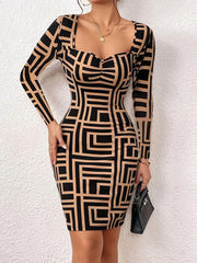 Chic Geo Pattern Dress