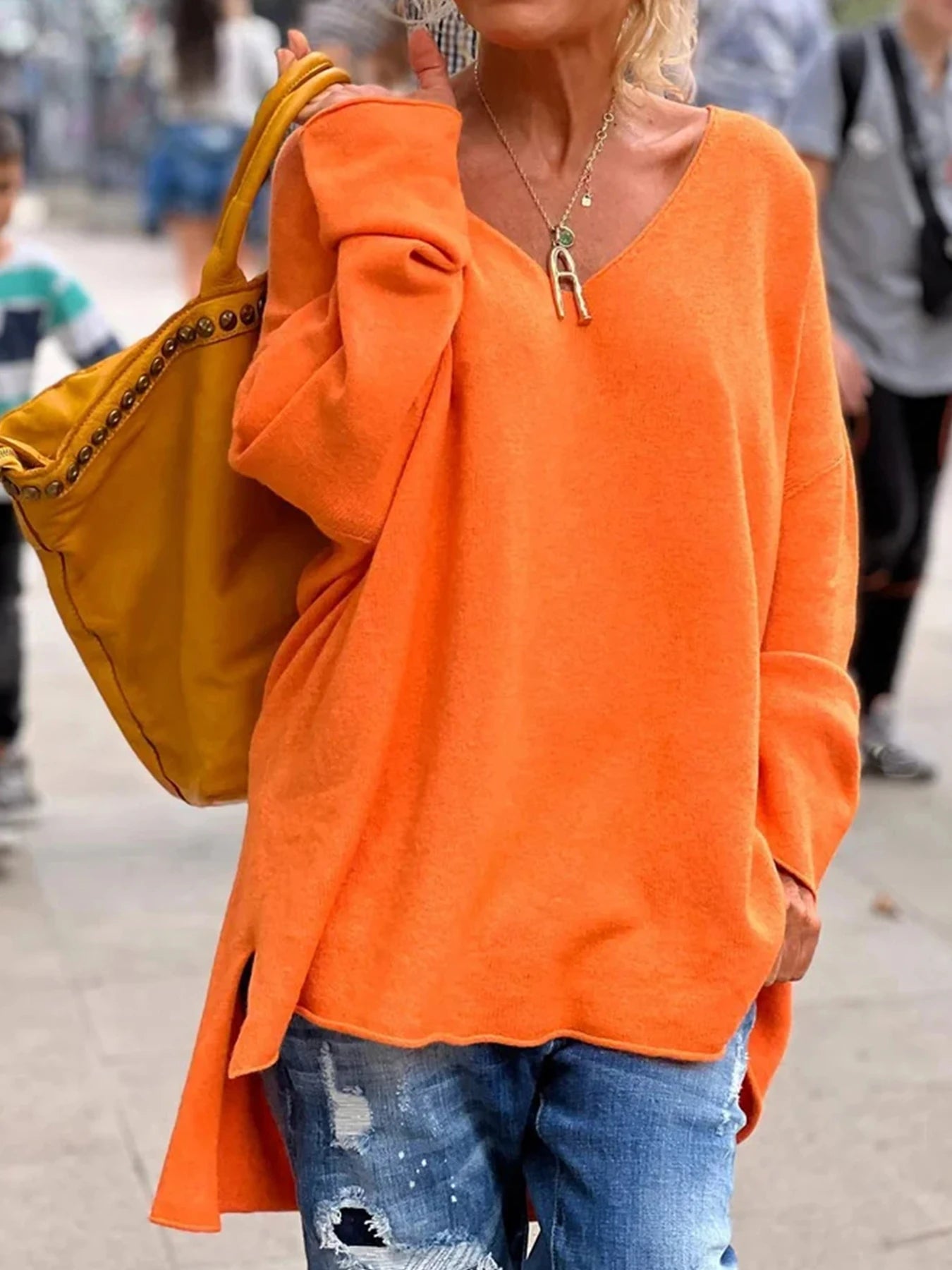 Cozy Oversized V Neck Sweater