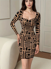 Chic Geo Pattern Dress