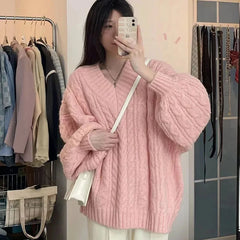 Cozy V-Neck Oversized Sweater