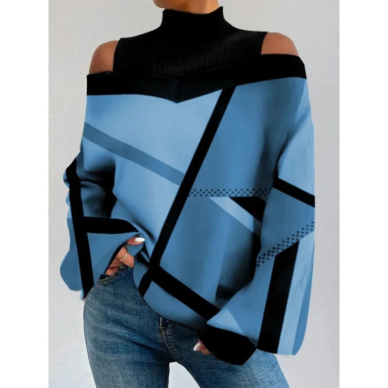 Stunning Off Shoulder Turtleneck Top