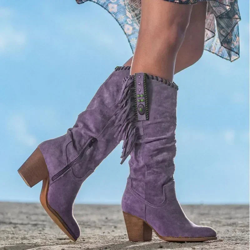 Retro Western High Boots