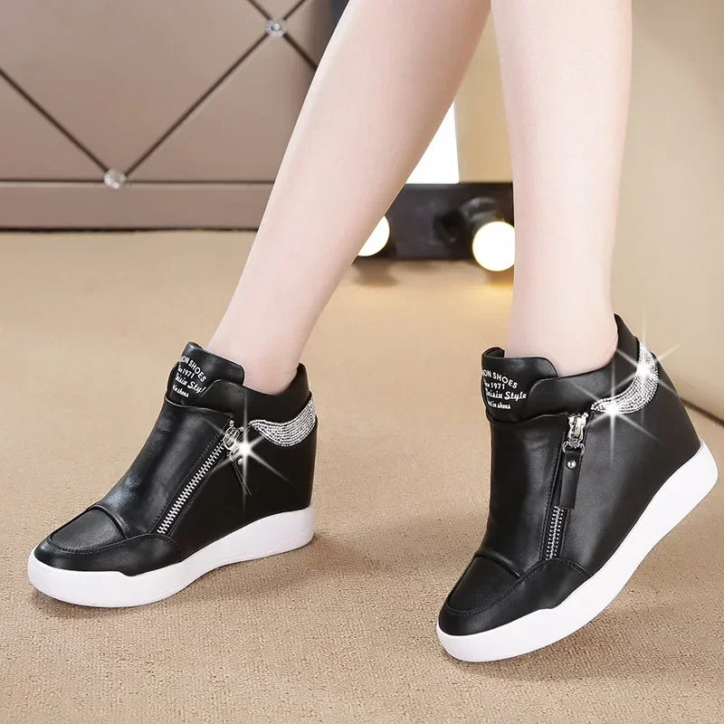 High Top Hidden Heel Sneakers